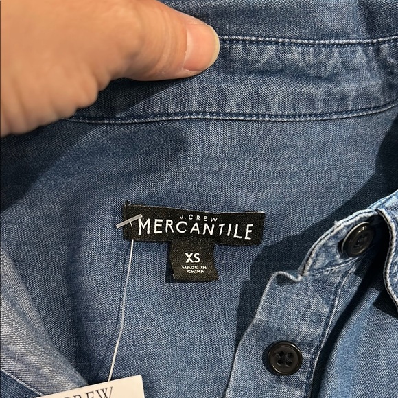 NWT - J. CREW MERCHANTILE 100% Cotton Chambray Denim Pocketed Shirt Dress - Picture 2 of 10